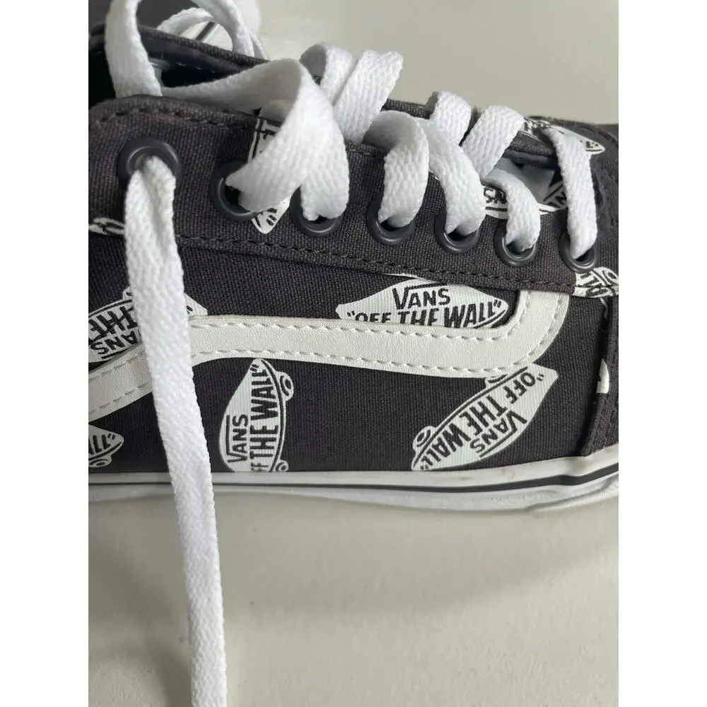 VANS EUC Off The Wall Ward Logo Shoes Mens Sz 8.5 Gray 500714 Canvas Skate Rare